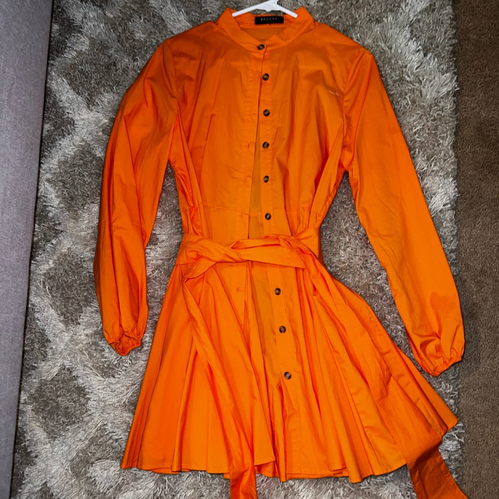 Beulah orange tie dress. Worn once. Size xs